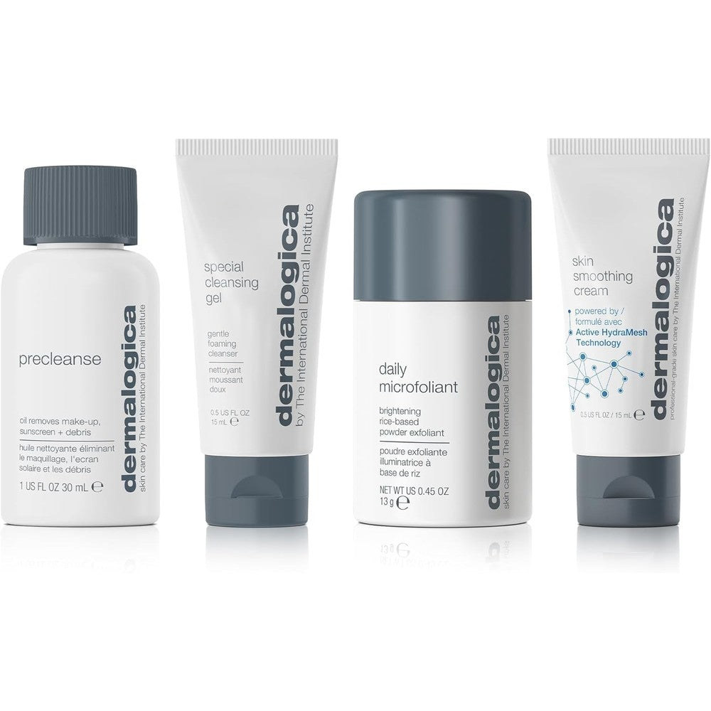 Dermalogica Discover Healthy Skin Kit front view of the 4-piece travel collection pack