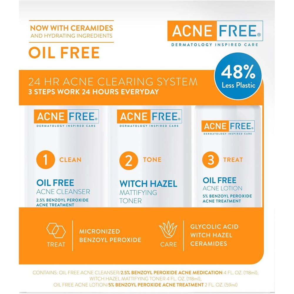 AcneFree 3 Step 24 Hour Acne Treatment Kit packaging front view