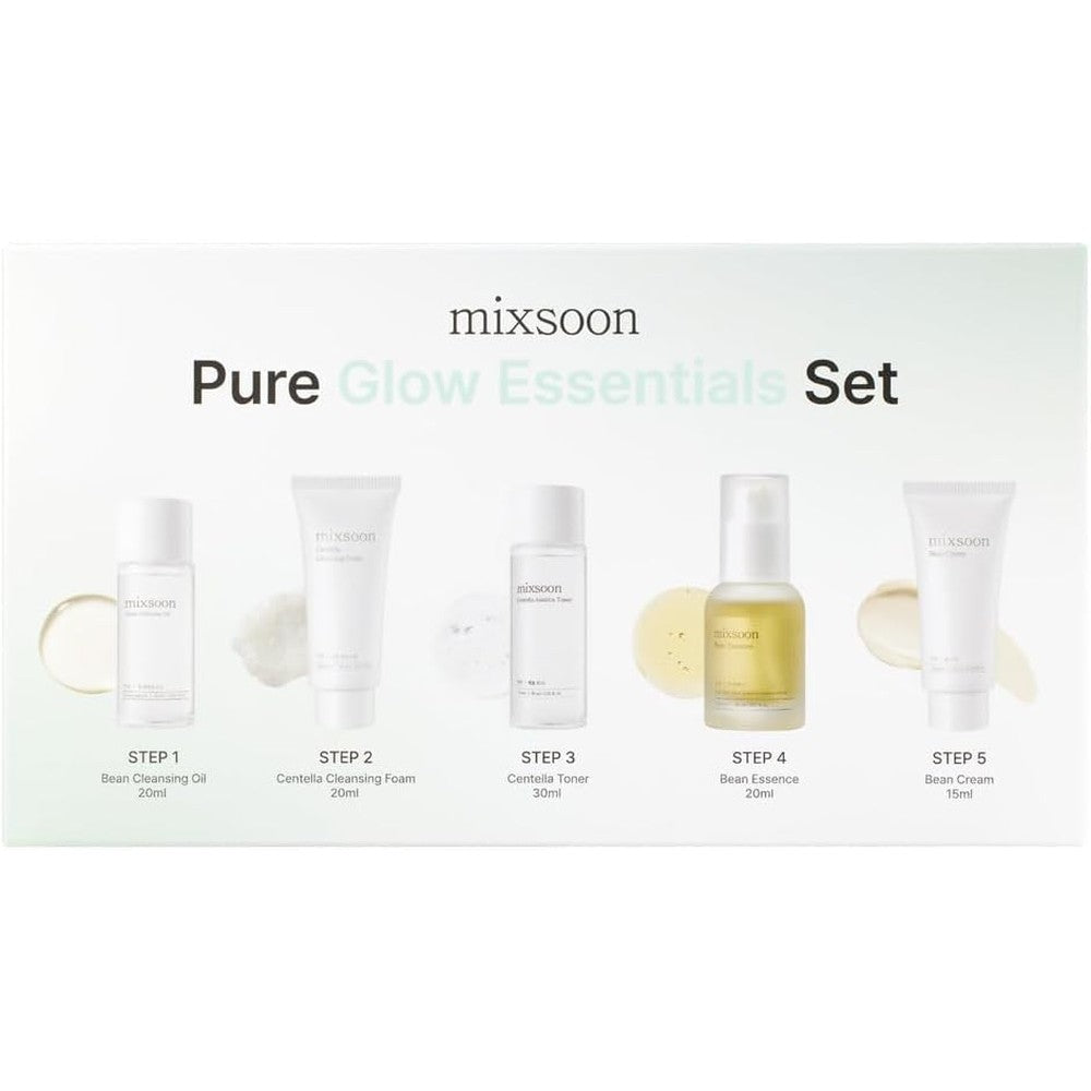 Mixsoon Pure Glow Essentials Set 5 Step Skincare Kit front view packaging