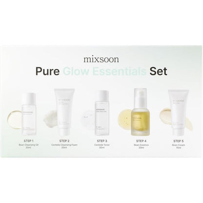 Mixsoon Pure Glow Essentials Set 5 Step Skincare Kit front view packaging