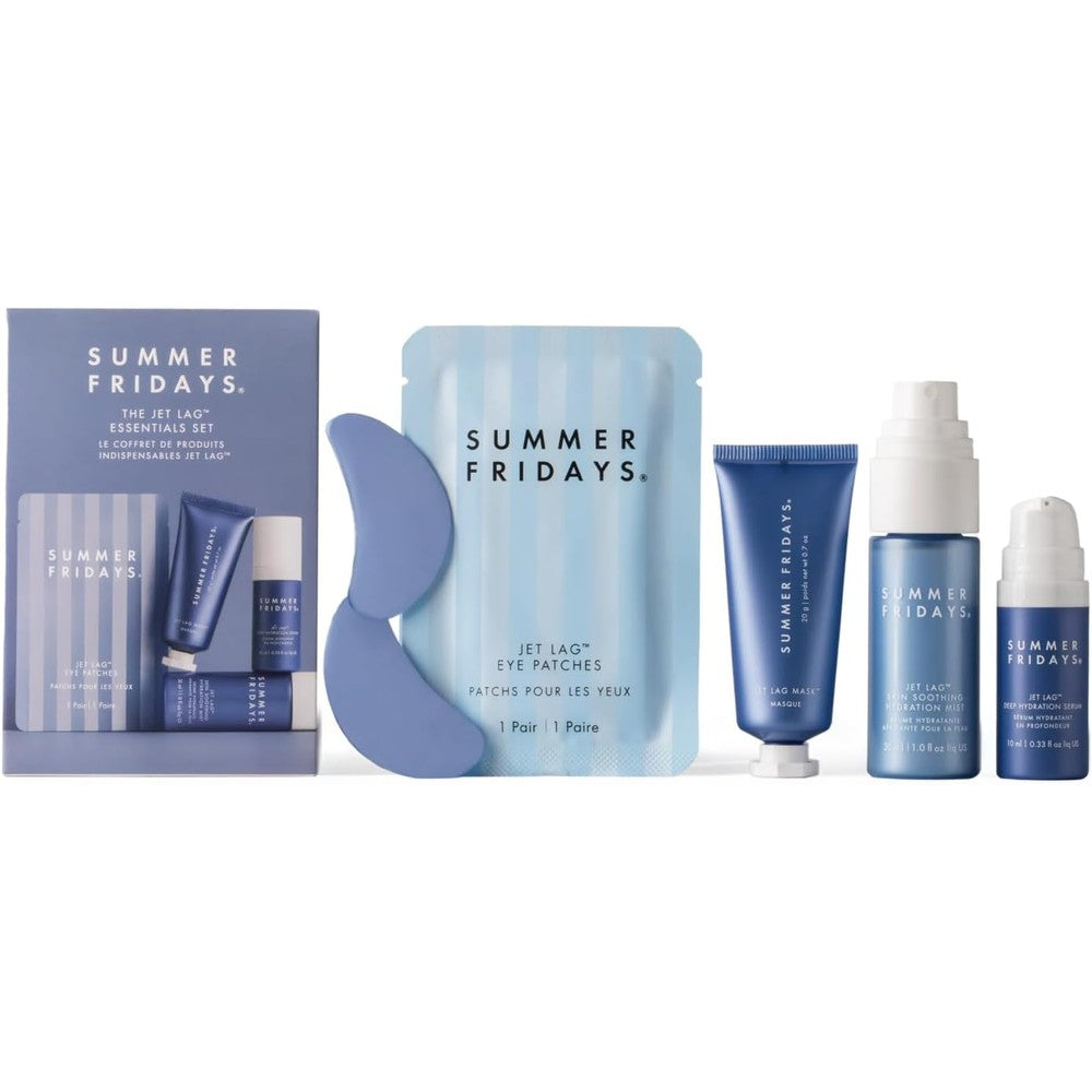 Summer Fridays Jet Lag Essentials Mini Hydrating Skincare Set front packaging view