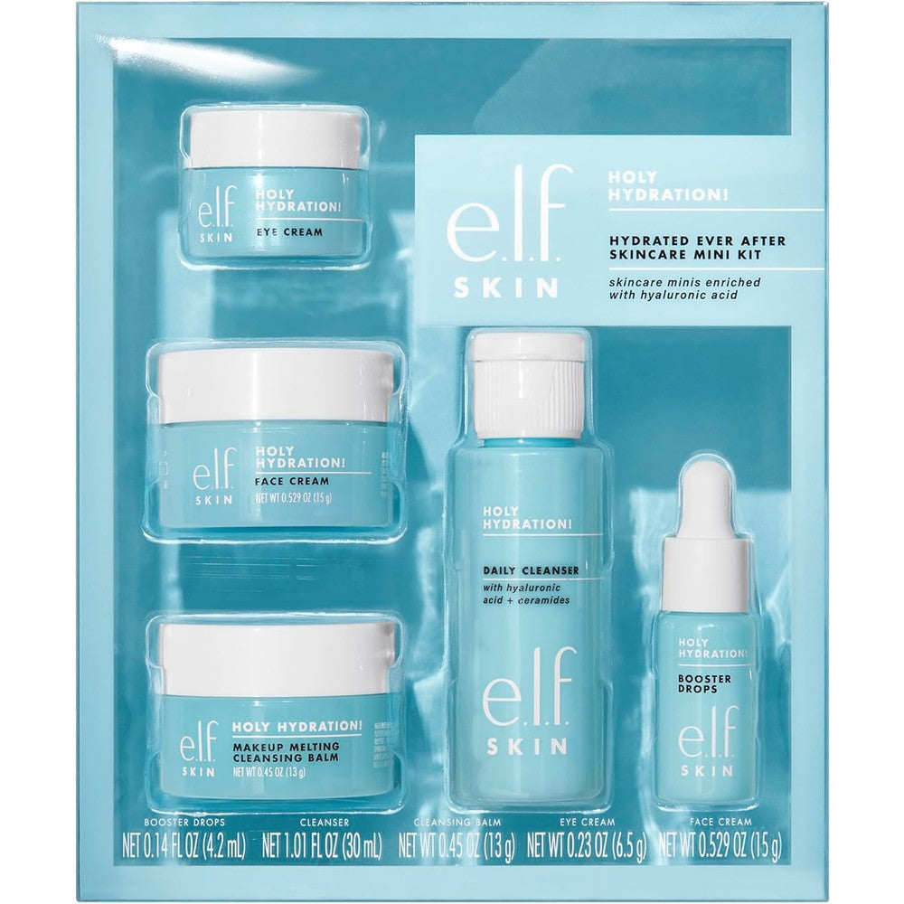 e.l.f. SKIN Holy Hydration! Mini Kit featuring 5 travel-sized skincare products
