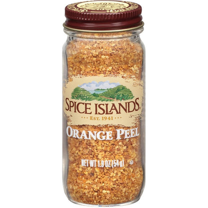 Spice Islands Orange Peel 1.9 Ounce glass shaker bottle front view