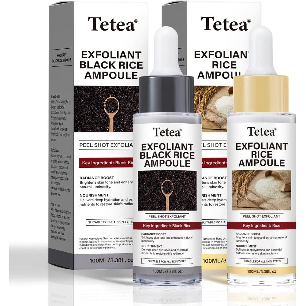 Tetea Peel Shot Glow Rice Ampoule Duo front view of the two pieces packaging