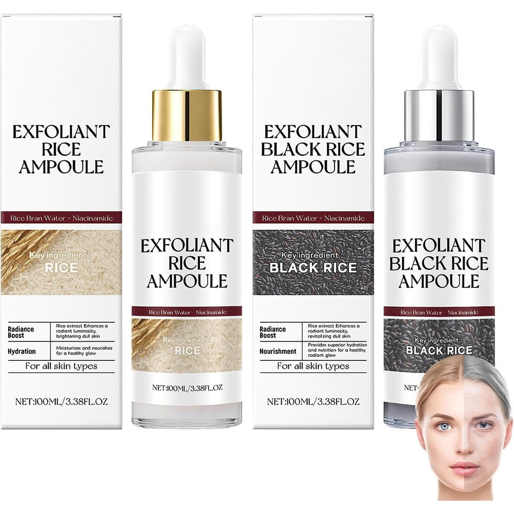 Vincofoo Rice Exfoliant Ampoule Duo front view gentle face peeling solution