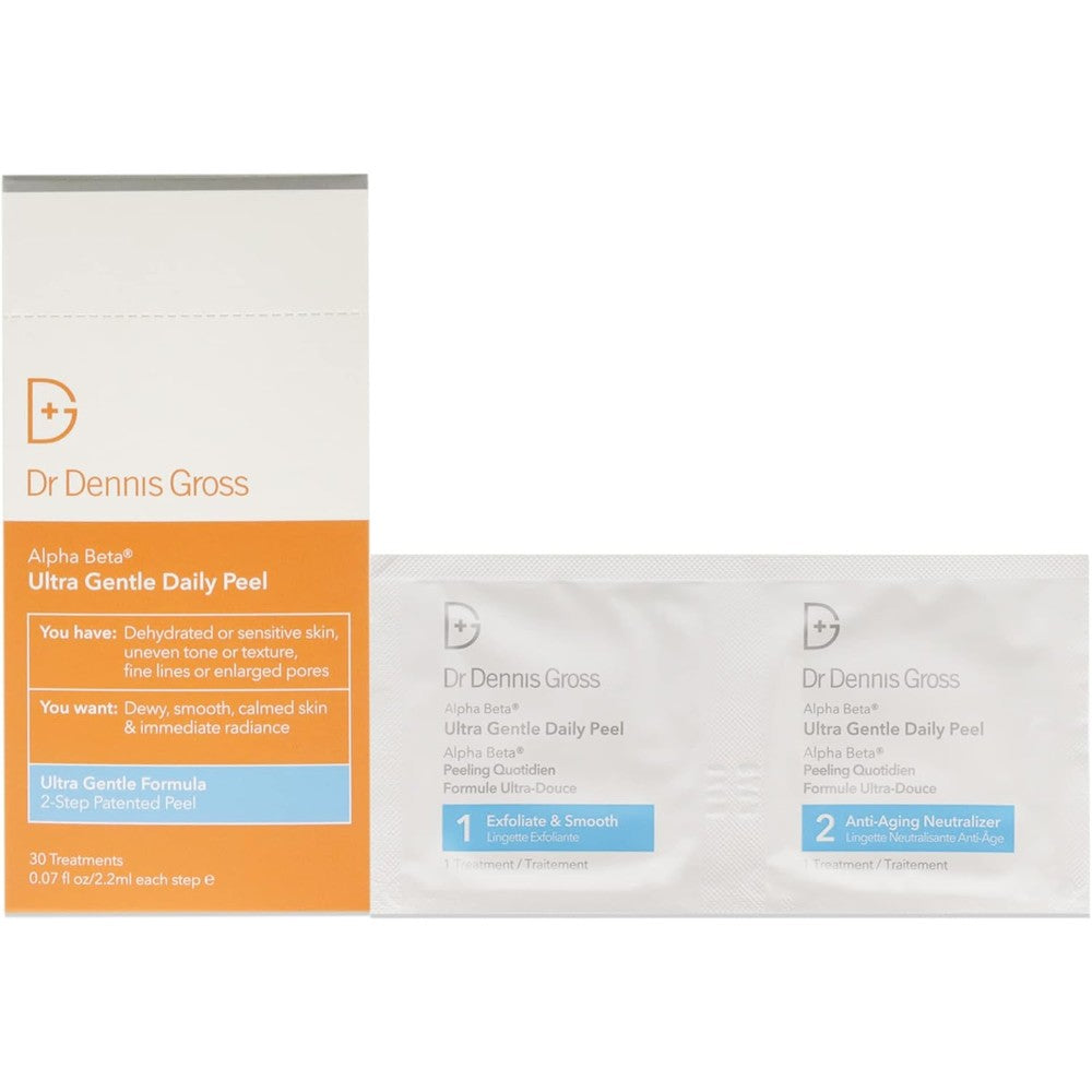 Dr. Dennis Gross Alpha Beta Ultra Gentle Daily Peel 30 pack front view packaging
