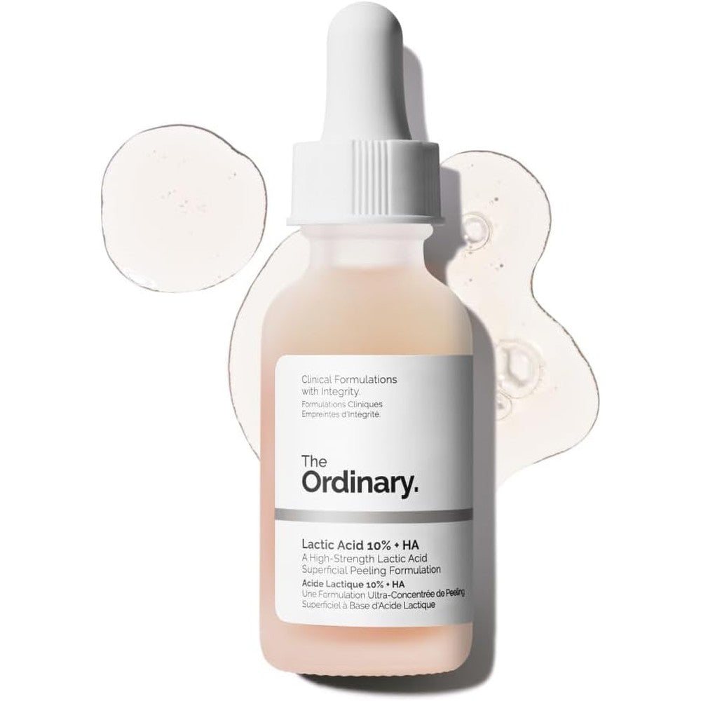 The Ordinary Lactic Acid 10% and HA 2% exfoliating serum for surface peeling