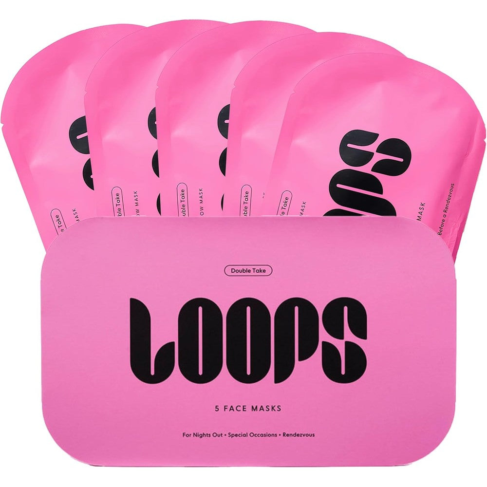 Loops Double Take Glow Hydrogel Face Masks 5 piece set packaging
