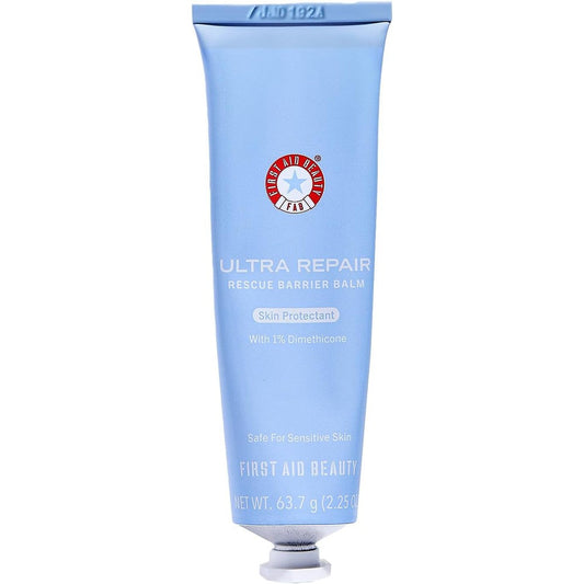 First Aid Beauty Ultra Repair Rescue Barrier Balm front view of the blue tube packaging