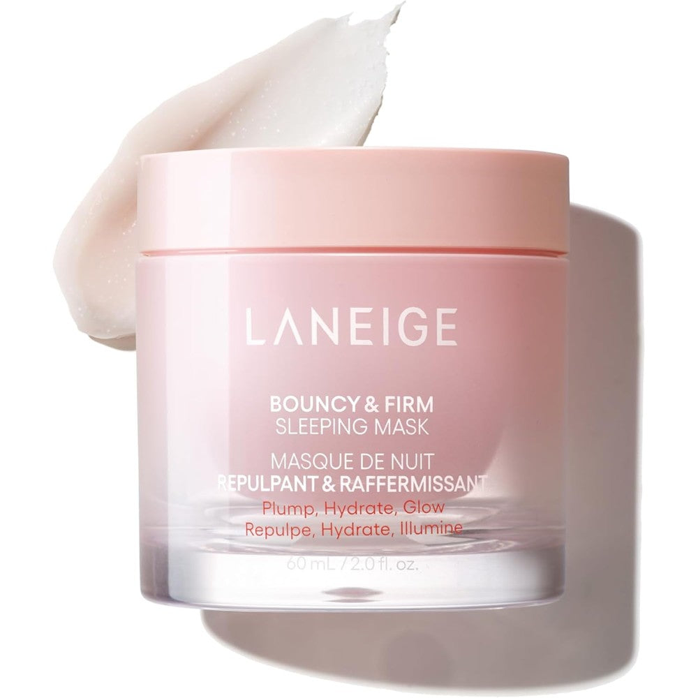 Laneige Bouncy and Firm Sleeping Mask 60ml jar front view for overnight hydration