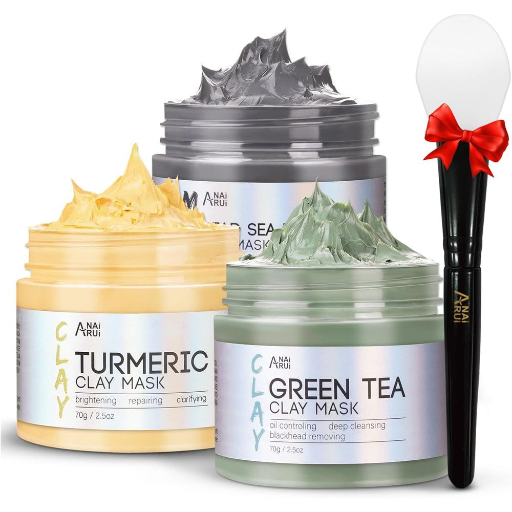 Anai Rui 3 Piece Clay Face Mask Set front view