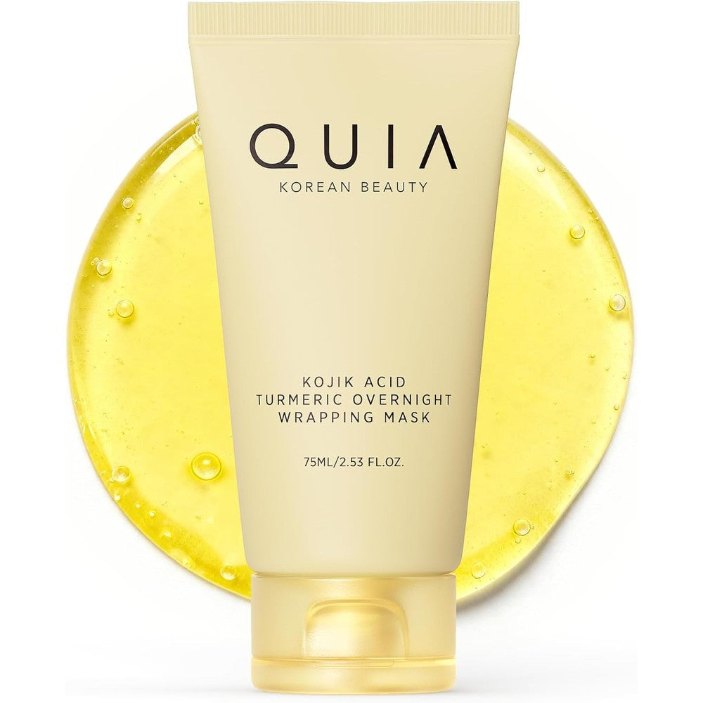 QUIA Turmeric and Kojic Acid Overnight Wrapping Mask front view bottle
