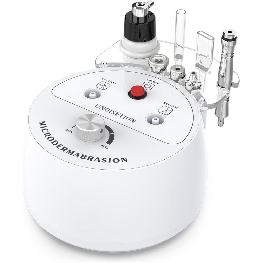 UNOISETION diamond microdermabrasion machine front view showing the main device and control knobs