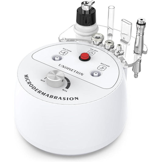 UNOISETION diamond microdermabrasion machine front view showing the main device and control knobs