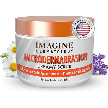 Imagine Dermatology Microdermabrasion Creamy Scrub front view container for at home skin resurfacing