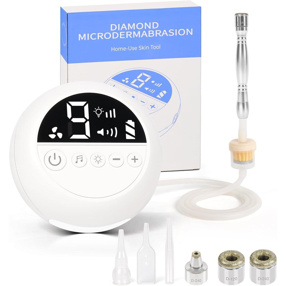 HomdMarket Pro Cordless Microdermabrasion Machine front view showing facial tool design