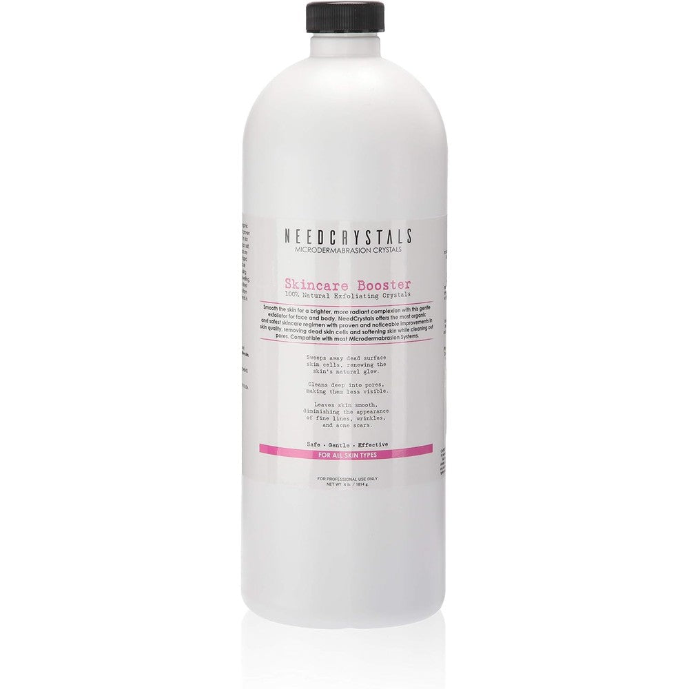 NeedCrystals Microdermabrasion Crystals four pounds front view jar of professional exfoliating powder