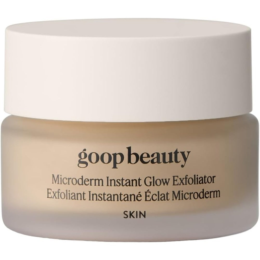 Goop Beauty Microderm Instant Glow Exfoliator front view packaging jar