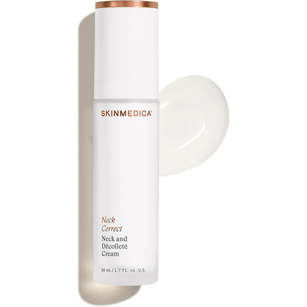SkinMedica Neck Correct Cream front view bottle of age defying wrinkle treatment.