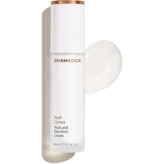 SkinMedica Neck Correct Cream front view bottle of age defying wrinkle treatment.
