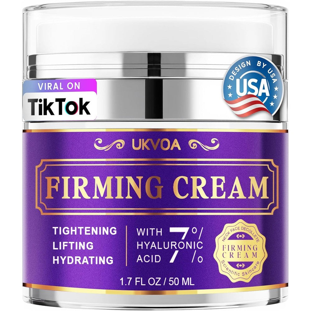 Ukvoa Retinol Neck and Face Wrinkle Cream jar front view
