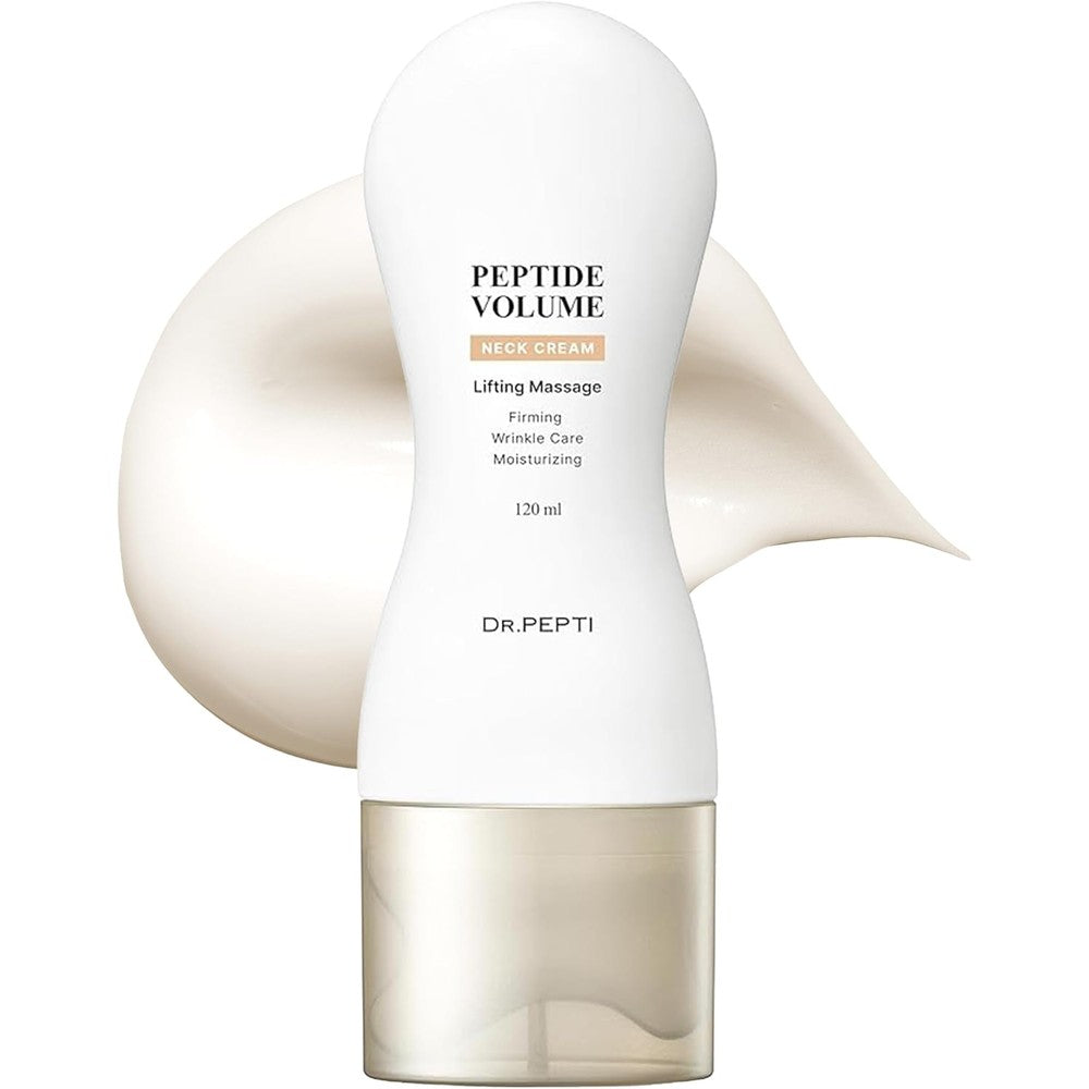 Dr. Pepti Peptide Volume Neck Cream front view with integrated applicator