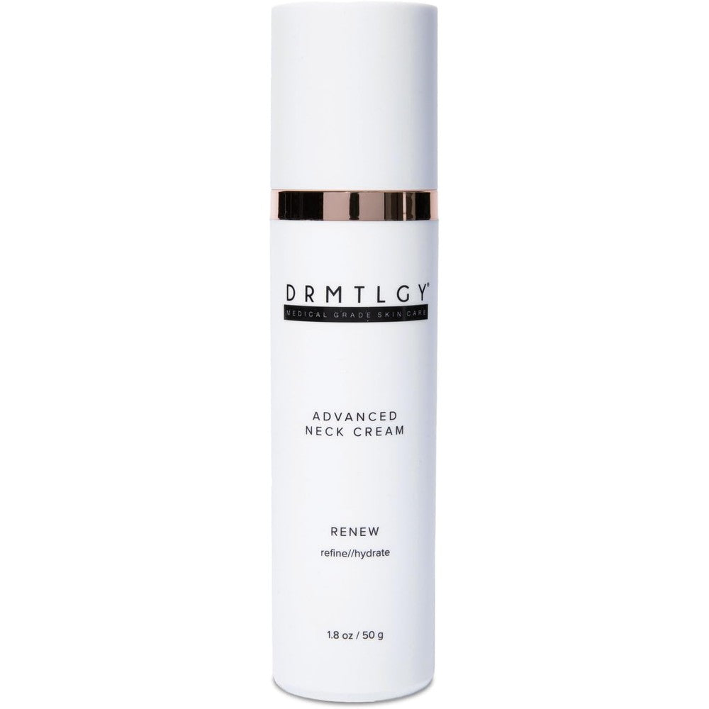 DRMTLGY Advanced Neck Firming Cream front view of the 1.8 ounce container for anti-aging skincare.