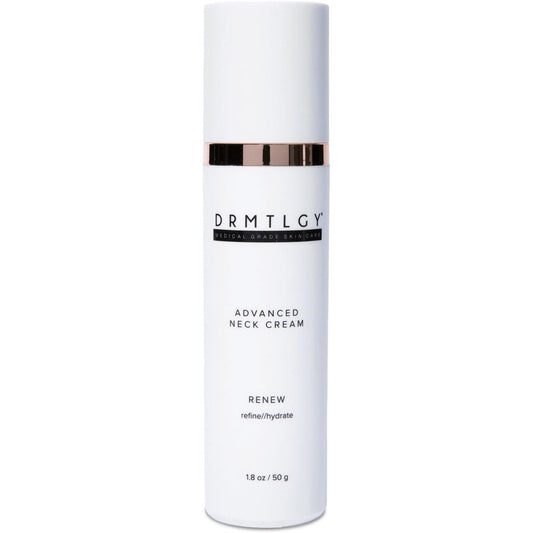 DRMTLGY Advanced Neck Firming Cream front view of the 1.8 ounce container for anti-aging skincare.