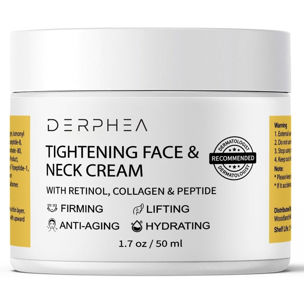 Derphea Neck Tightening and Firming Cream white jar front view