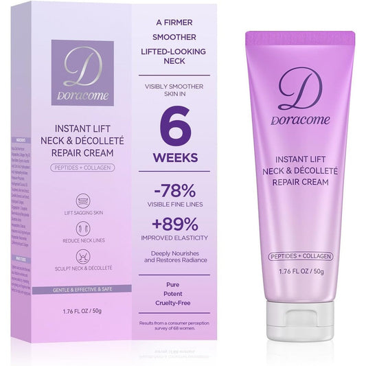 Doracome Retinol Collagen And Hyaluronic Acid Neck Firming Cream front view of the anti aging tube