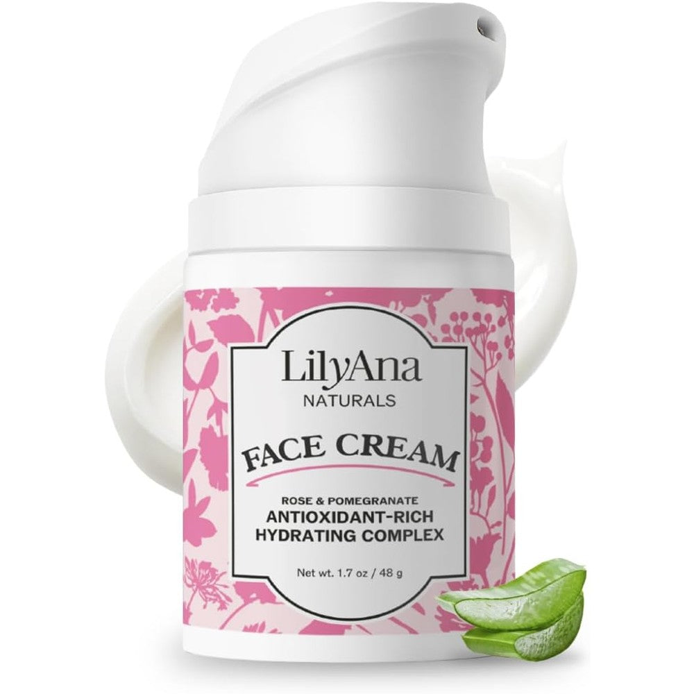 LilyAna Naturals Face and Neck Moisturizer 1.7 Ounce front view of bottle