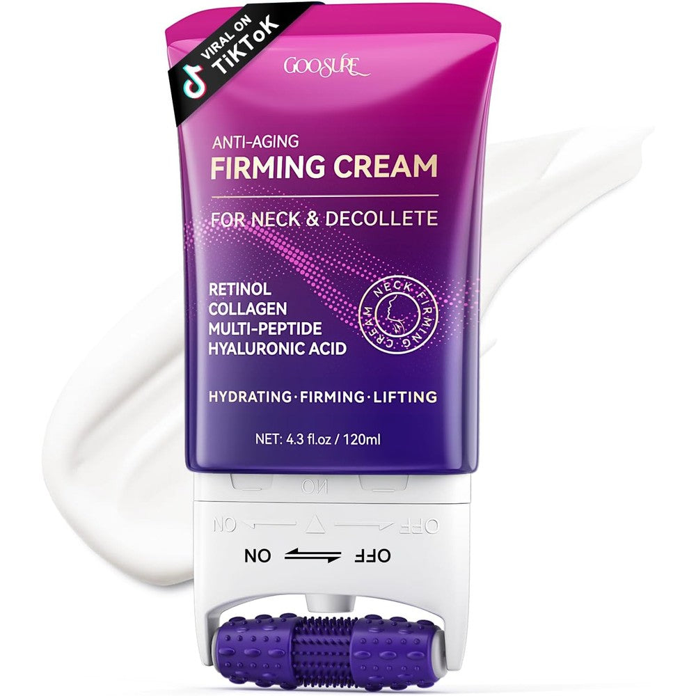 Goosure Neck Firming Cream with Roller 4.3 fluid ounces front view