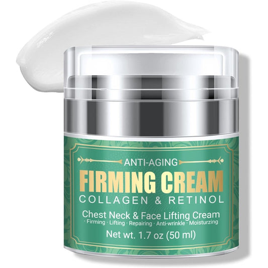 Muocobu Anti Aging Firming Neck Cream front view jar for tightening and lifting skin