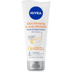 Nivea skin firming and anti wrinkle neck and chest cream front view tube packaging