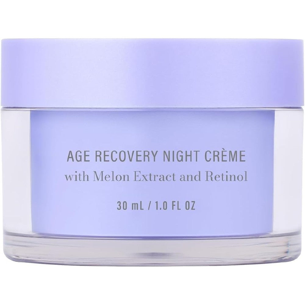 Meaningful Beauty Age Recovery Night Crème front view jar with lavender lid