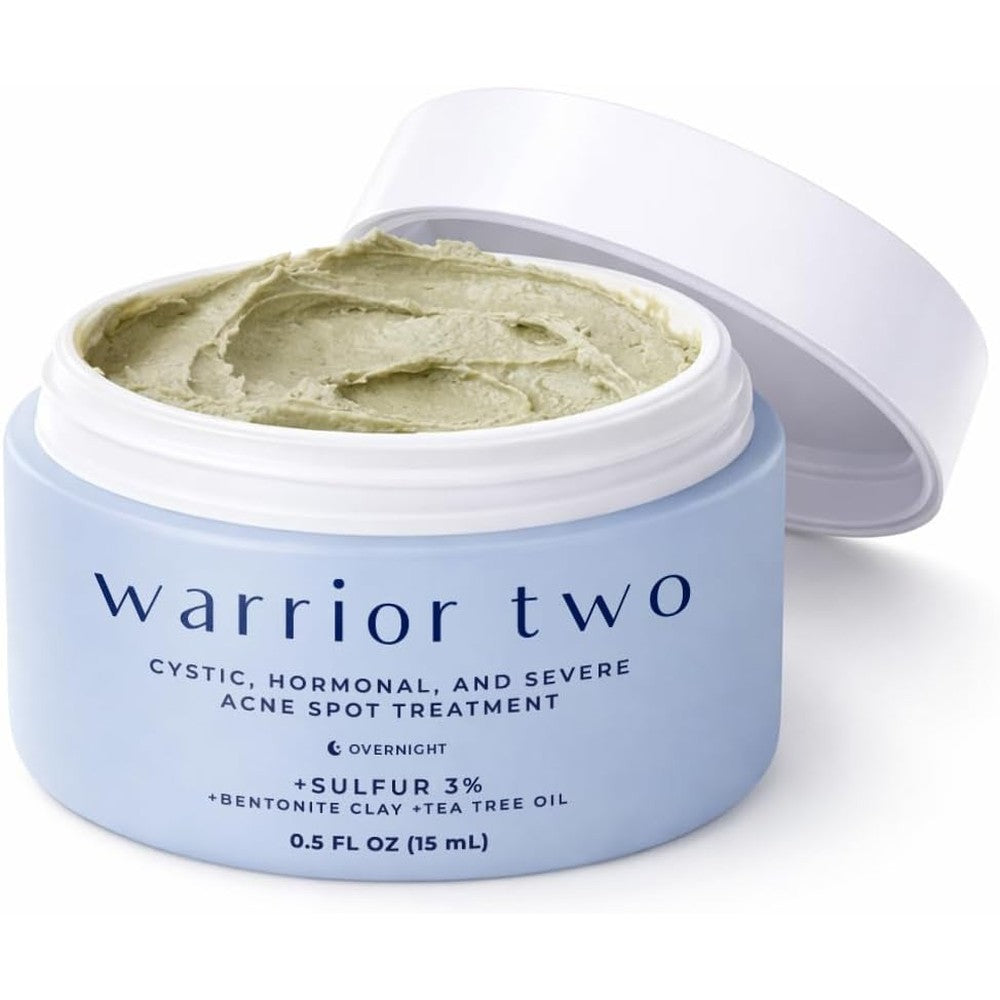 Ayadara Warrior Two Cystic Acne Spot Cream front view packaging jar for overnight blemish treatment