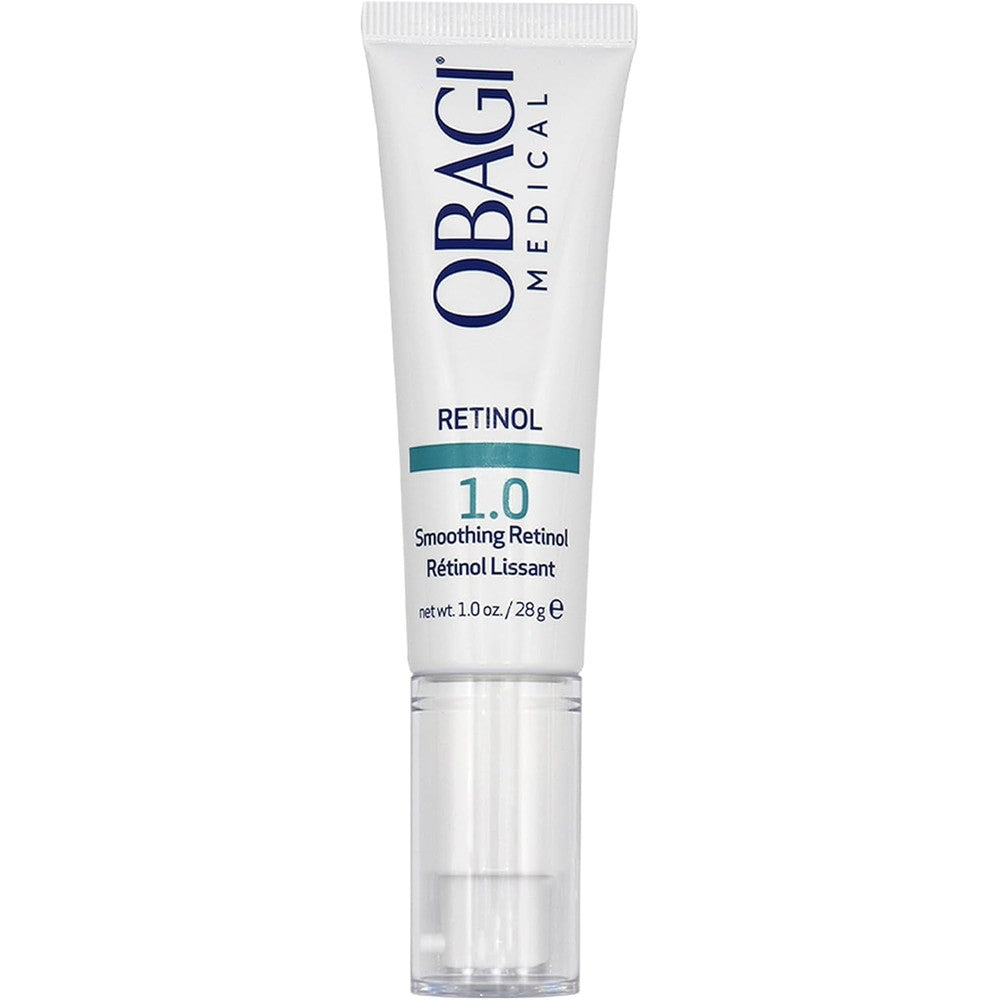 Obagi Medical Obagi360 Retinol 1.0 Cream front view of the airless pump tube for anti aging skin resurfacing.