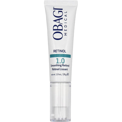 Obagi Medical Obagi360 Retinol 1.0 Cream front view of the airless pump tube for anti aging skin resurfacing.