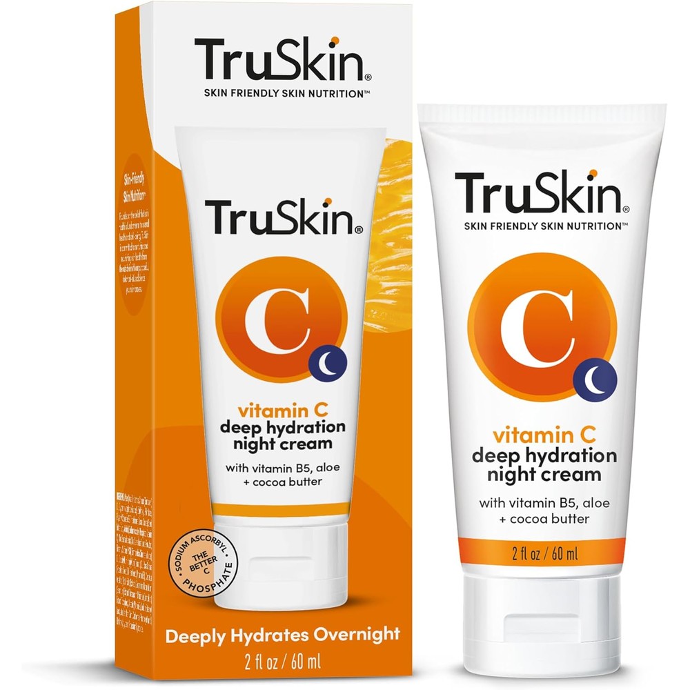 TruSkin Vitamin C Night Cream front view of 2 Fluid Ounces tube overnight face moisturizer