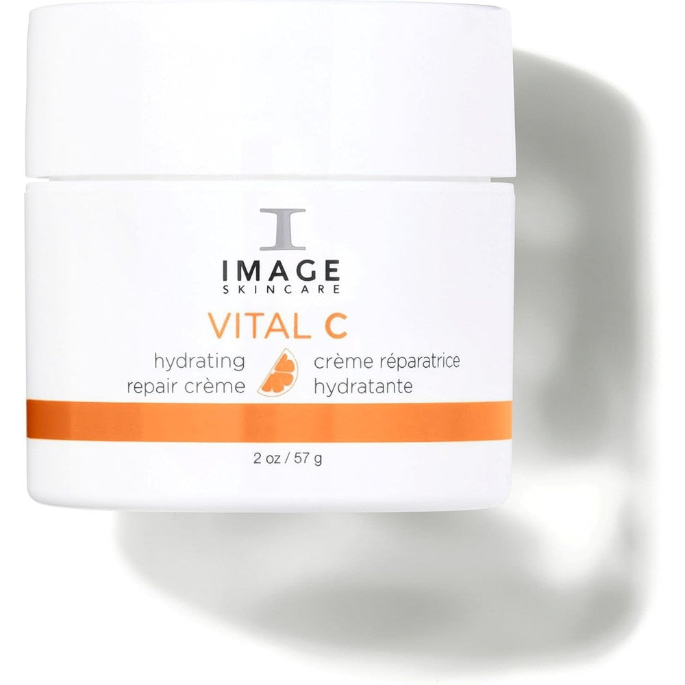 IMAGE Skincare VITAL C Hydrating Repair Crème front view of the premium white and orange jar