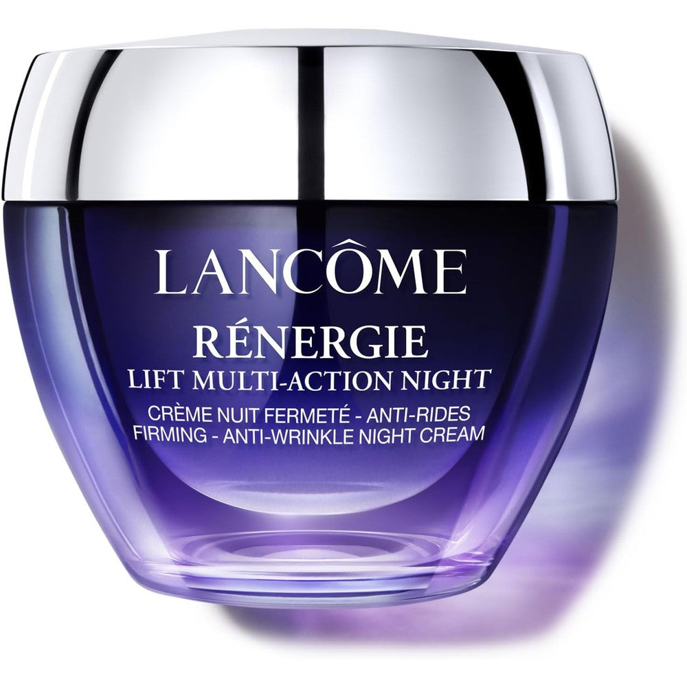 Lancôme Rénergie Lift Multi Action Night Cream 50ml front view of purple jar with silver cap