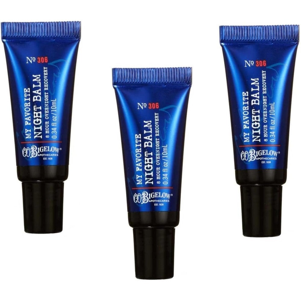 C.O. Bigelow My Favorite Night Balm Number 306 three pack front view overnight lip treatment