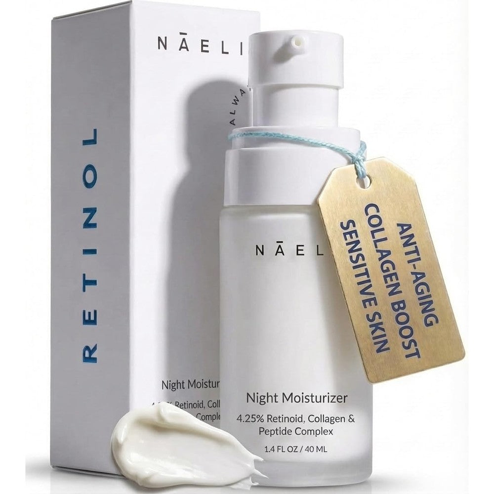 NAELI Retinoid Cream 4.25 percent retinol night moisturizer front view bottle