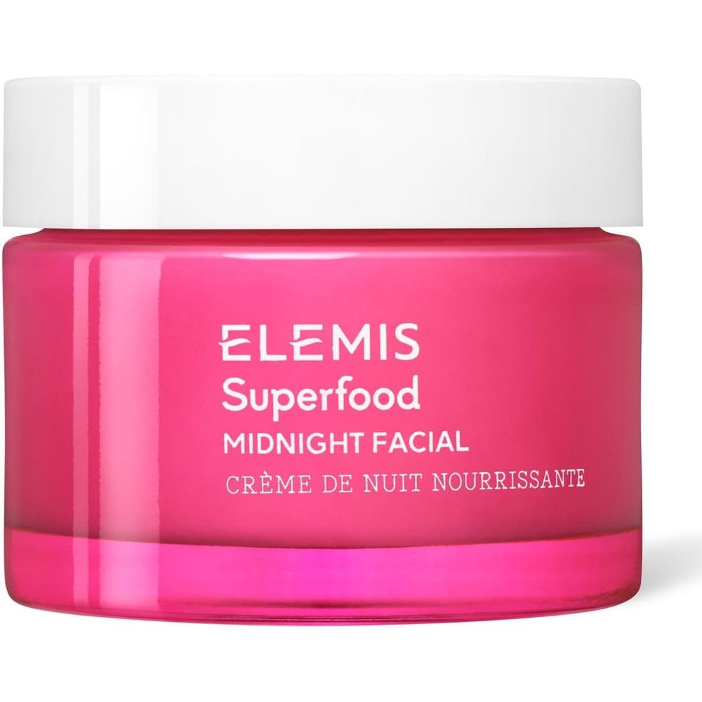 ELEMIS Superfood Midnight Facial prebiotic night cream pink jar front view