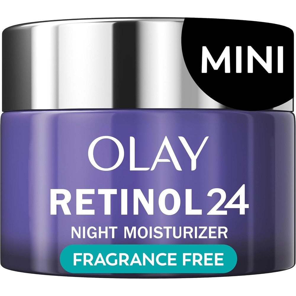Olay Regenerist Retinol 24 Night Face Moisturizer front view of mini jar packaging