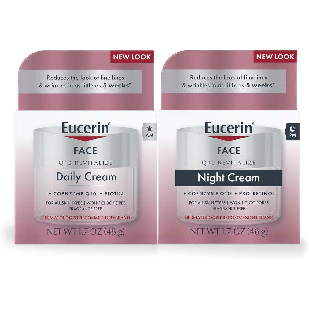 Eucerin Q10 Anti Wrinkle Day and Night Face Cream Set packaging front view