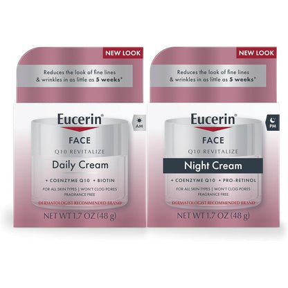 Eucerin Q10 Anti Wrinkle Day and Night Face Cream Set packaging front view