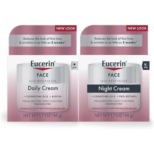 Eucerin Q10 Anti Wrinkle Day and Night Face Cream Set packaging front view