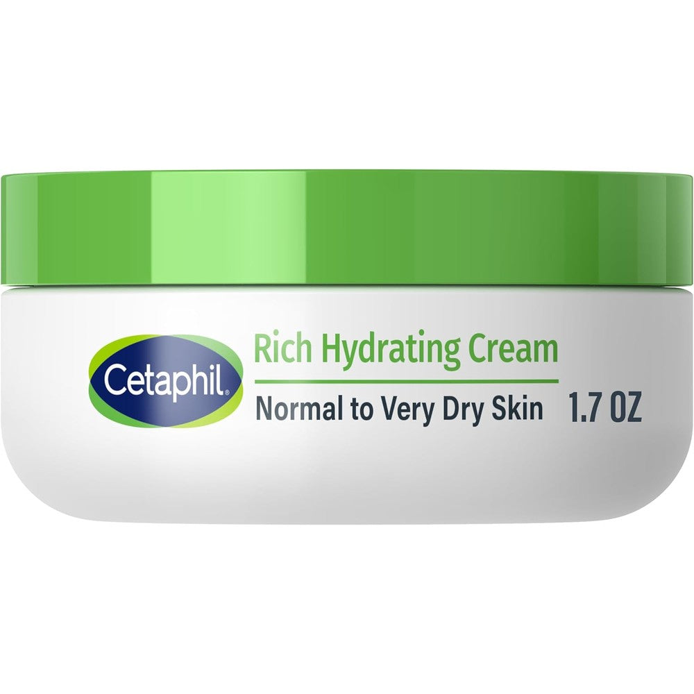 Cetaphil Rich Hydrating Night Cream for face front view of jar and packaging box
