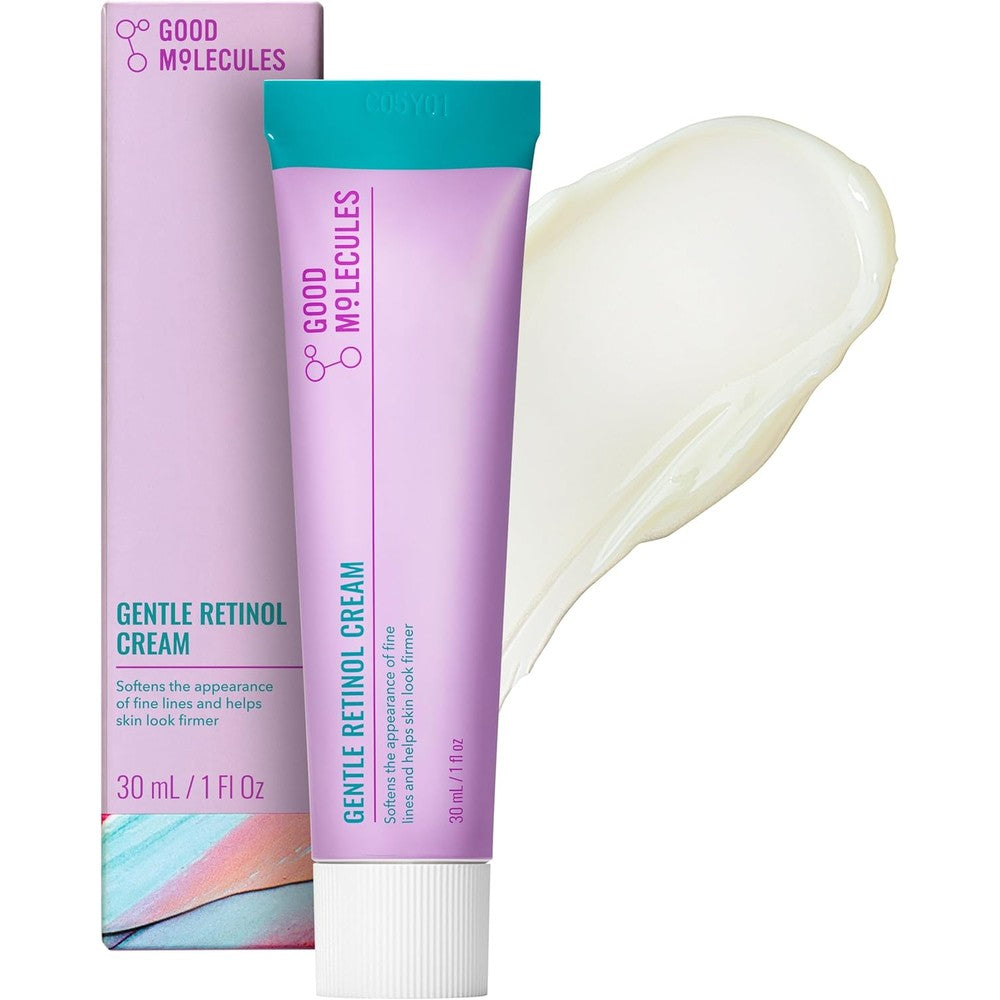 Good Molecules Gentle Retinol Cream 1 Ounce front view of the purple and teal packaging tube